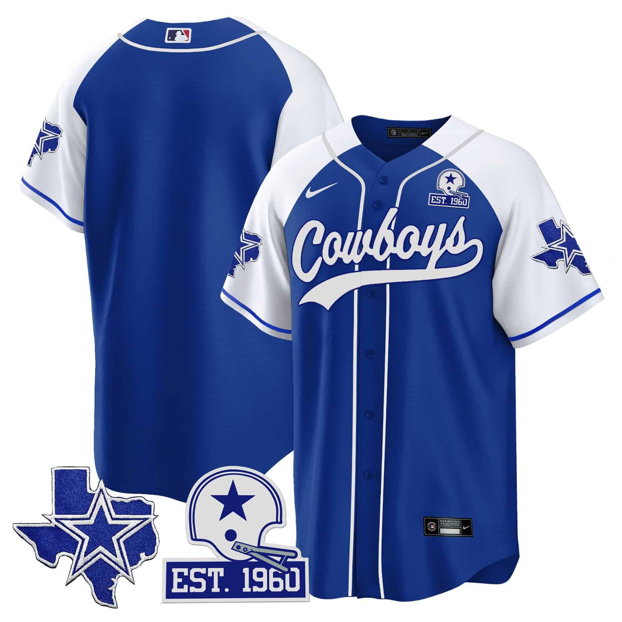 Men Dallas Cowboys Blank Blue 2024 Nike Patch Baseball NFL Jersey style 1->indianapolis colts->NFL Jersey